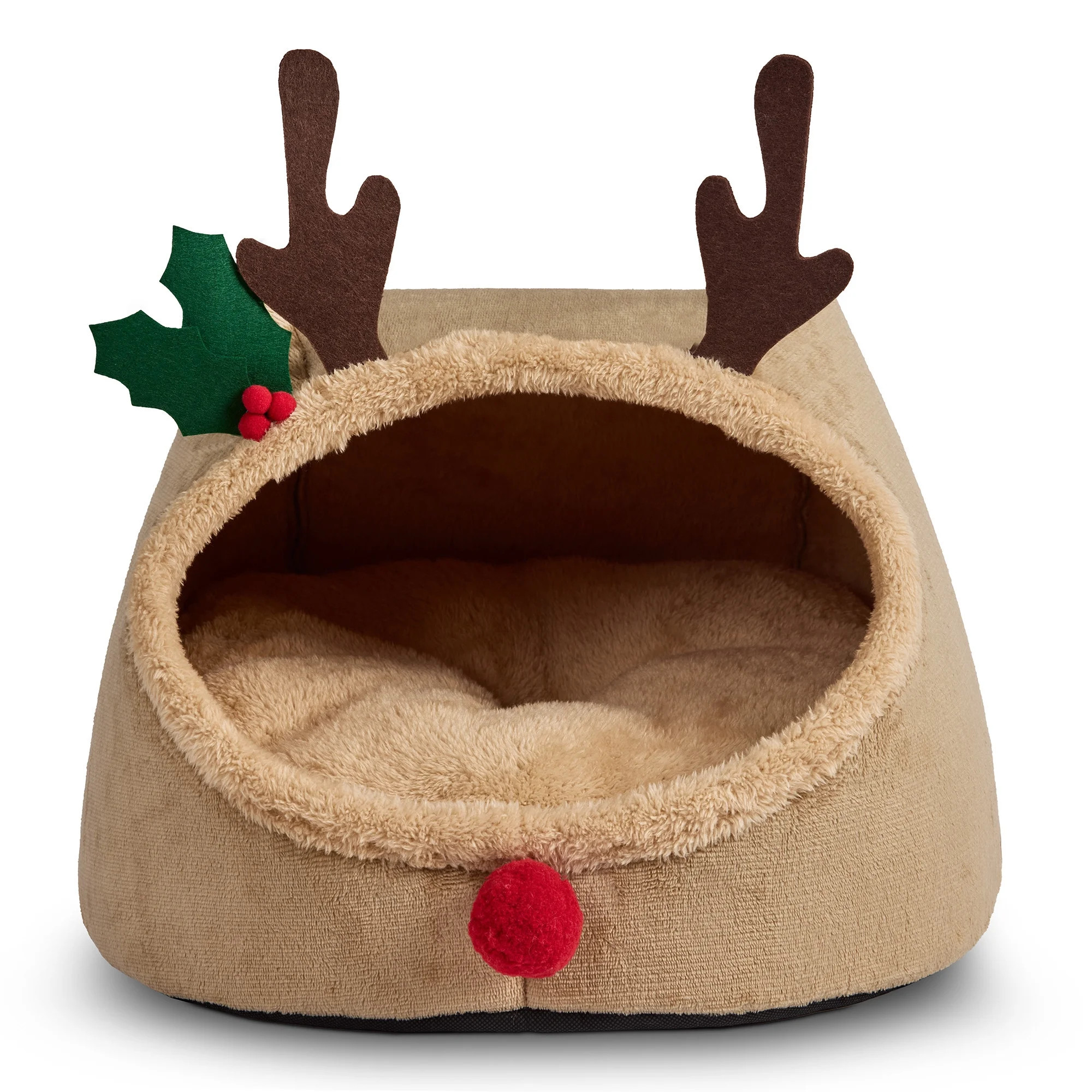 Vibrant Life Small Holiday Hideaway Dog Bed, Cat Bed,&nbsp; Reindeer | Walmart (US)