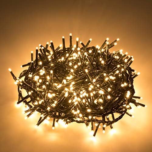 Lumineo 1128 LED Warm White Christmas Cluster Lights Set, Green Wire 33 Ft | Amazon (US)