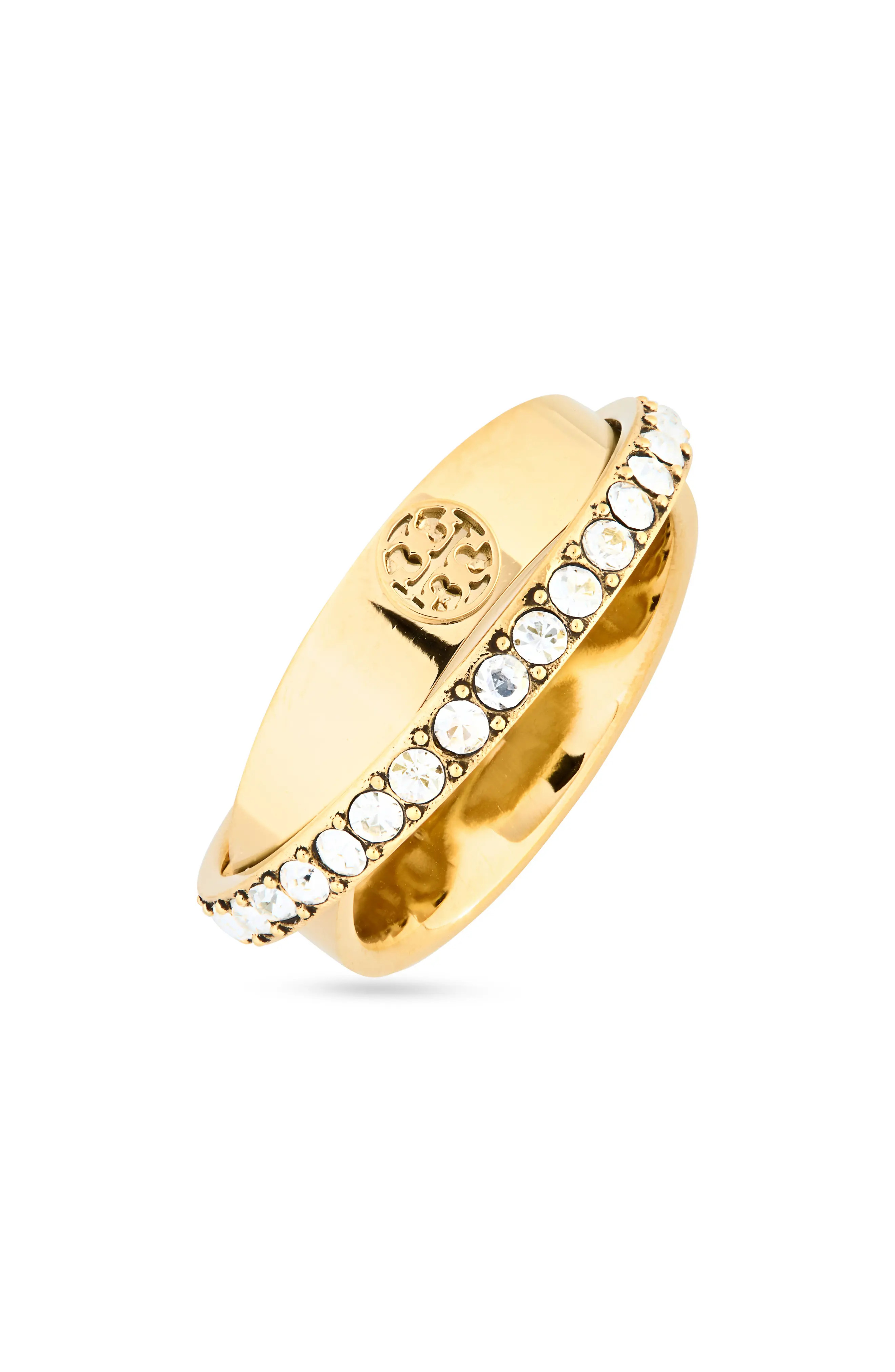 Tory Burch Icon Pav\u00e9 Double Ring (Women) | Nordstrom | Nordstrom