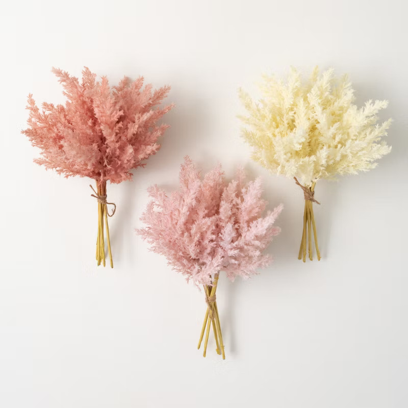 13"H Sullivans Faux Preserved Plume Bushes Set of 3; Multicolored | Target