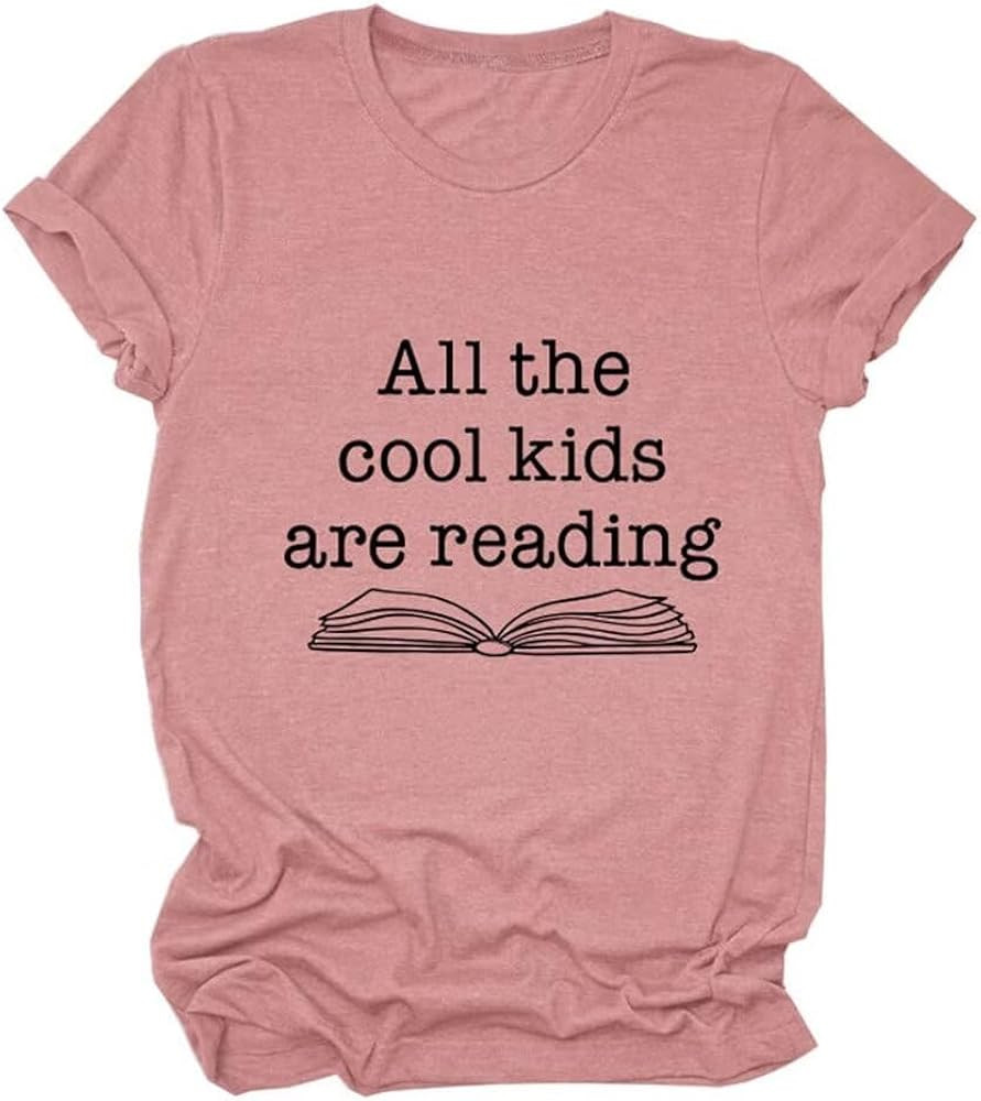 Women Teacher Shirt Reading Book T Shirt All The Cool Kids are Reading Kindergarten Teacher Top | Amazon (US)
