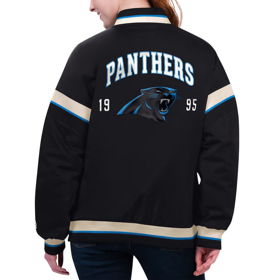 Women's Carolina Panthers Starter Black Tournament Full-Snap Varsity Jacket | NFL Shop