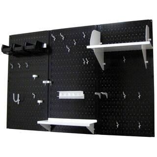 32 in. x 48 in. Metal Pegboard Standard Tool Storage Kit with Black Pegboard and White Peg Accessories | The Home Depot