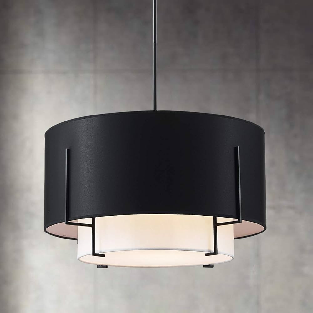 Saint Mossi 4-Lights Modern Chandelier Lamp,Black Chandelier Light Fixture Merged with Drum Chand... | Amazon (US)
