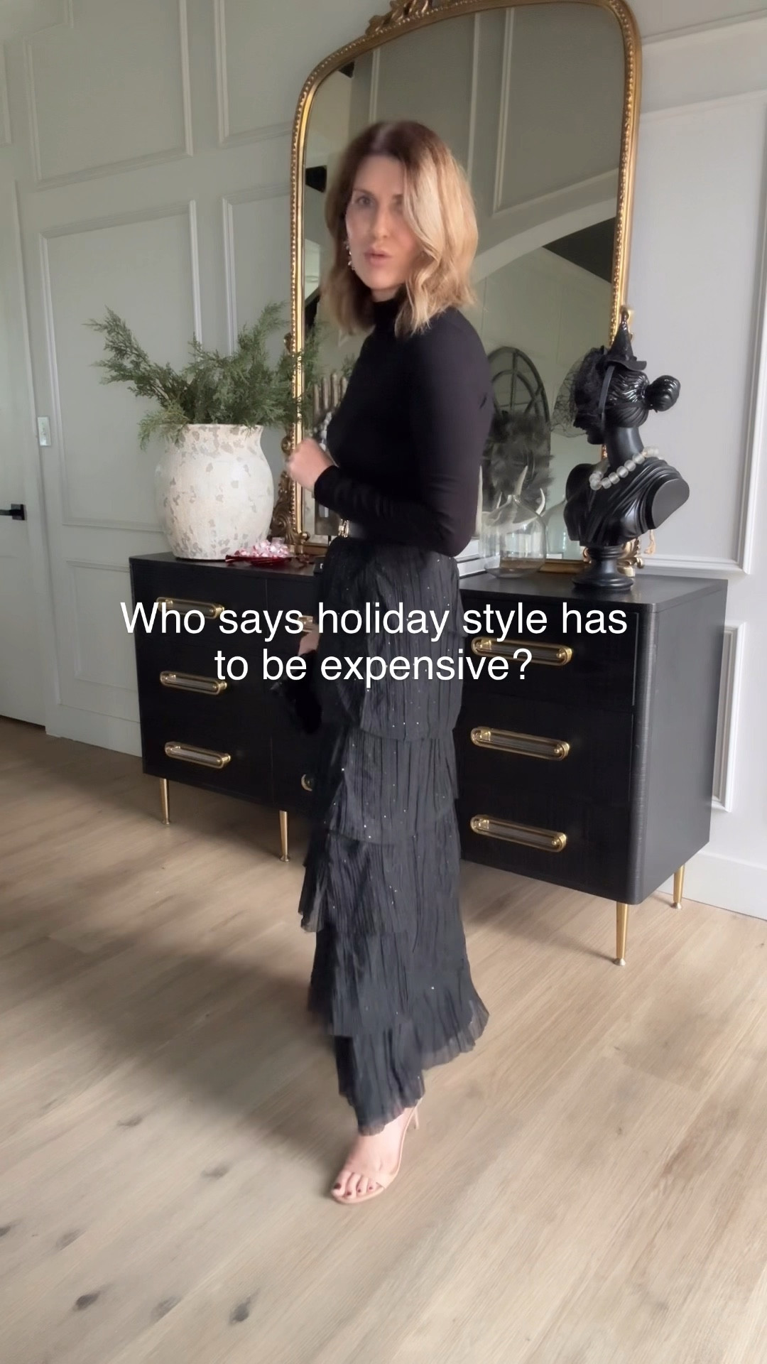 Wearing a small top and small skirt 

#LTKSaleAlert #LTKOver40 #LTKFindsUnder50