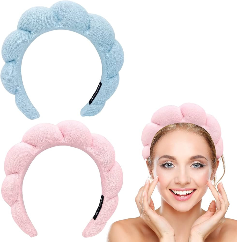 2Pack Spa Headband for Women, Mimi and Co Spa Headband, Makeup Headband Sponge & Terry Towel Clot... | Amazon (US)