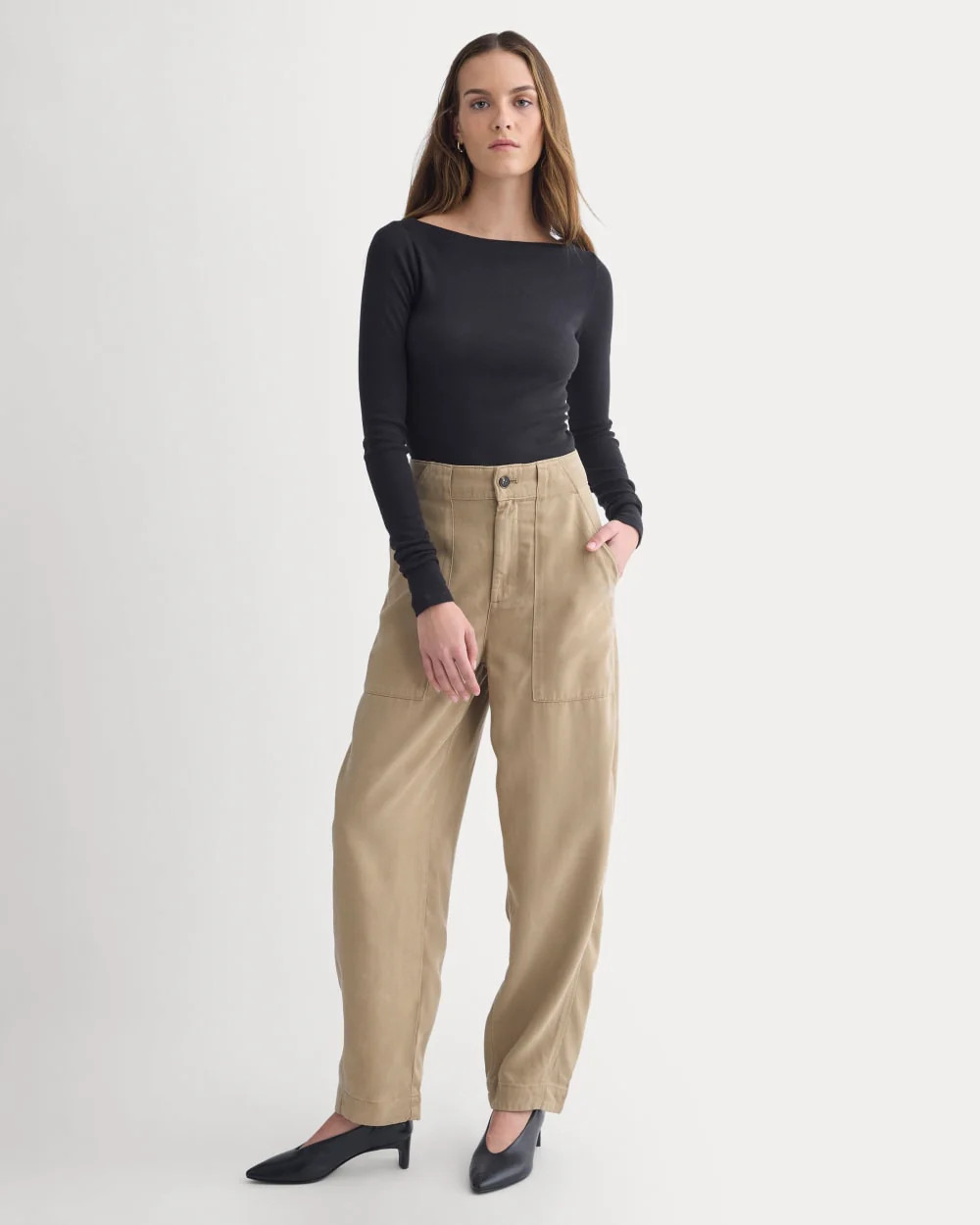 Patch Pocket Ballon Pant in Buttersoft | Black | Everlane