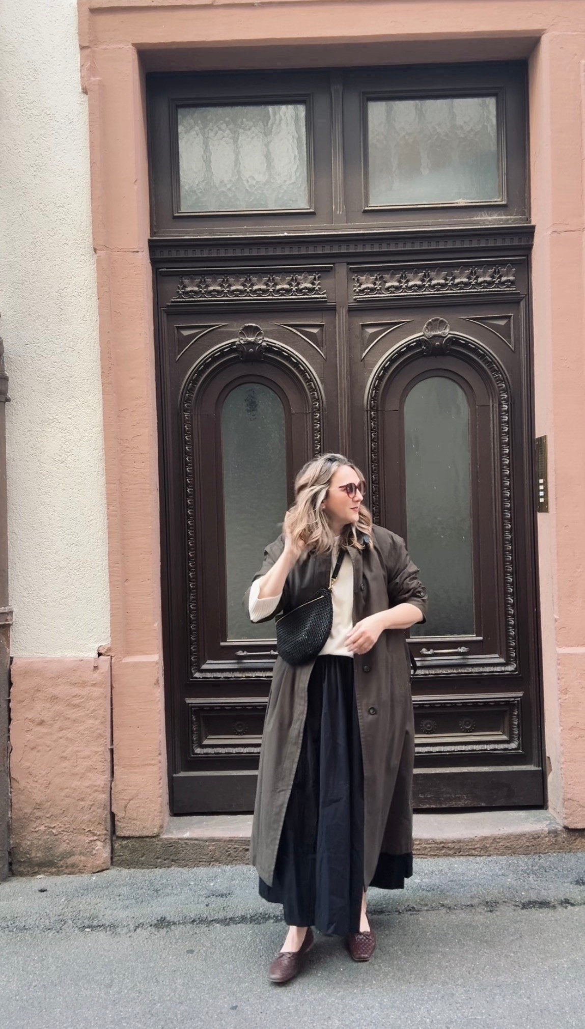 OOTD - 
Sweater - Quince - up a size
Tee- Old Navy - tts 
Skirt - Anthro - tts 
Bag- Clare V 
Ballet Flats- Freda Salvador - sizes 8 and up go up a half size 
Trench - thrifted London fog but linking others

#LTKootd #LTKSeasonal #LTKTravel