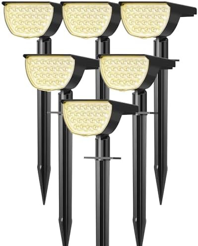 Solar Lights Outdoor Waterproof IP65, 76 LED 3 Lighting Modes Solar Spot Lights Outdoor Yard Gard... | Amazon (US)