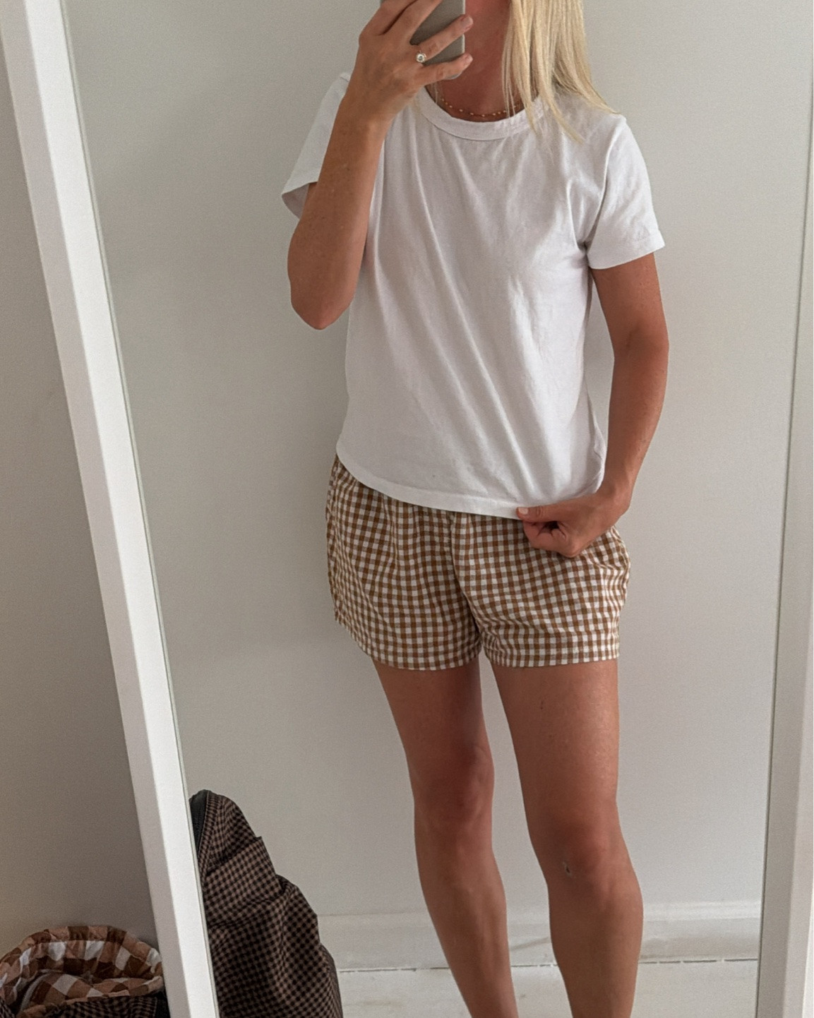 a really good white tee.
not too cropped or too long.
a nice weight and not see thru.