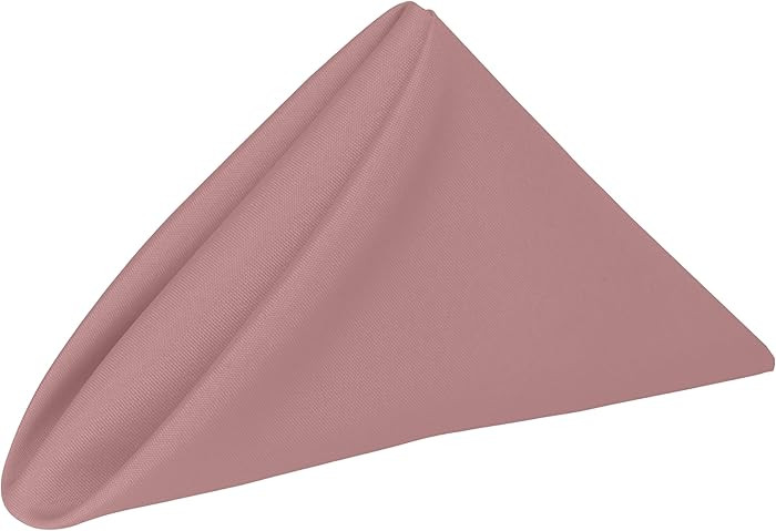 Ultimate Textile Dusty Rose Cloth Napkins - 17" x 17" (Set of 12) Polyester Washable Square Napki... | Amazon (US)
