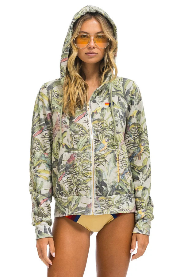 JUNGLE ZIP HOODIE - SAND | Aviator Nation