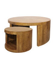 2pc Solid Wood Molly Nesting Coffee Table Set On Casters | Furniture & Lighting | Marshalls | Marshalls