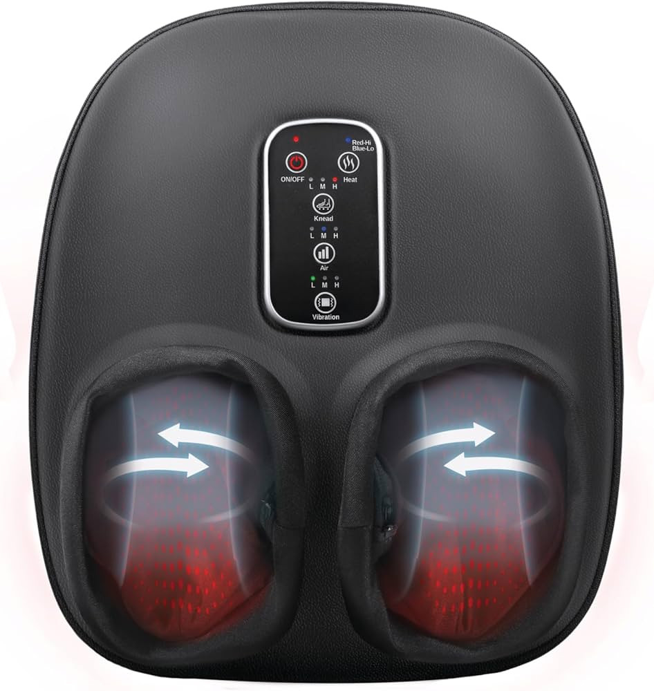 Homedics Shiatsu Foot Massager with Heat, Air Compression & Vibration, 3 Intensity Levels, Toe-To... | Amazon (US)