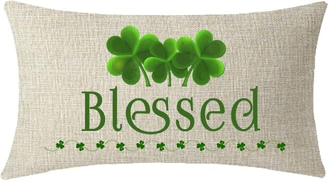 ITFRO Ireland Holiday Happy St Patrick's Day Blessed Lucky Charm Shamrocks Four Leaf Clovers Crea... | Amazon (US)