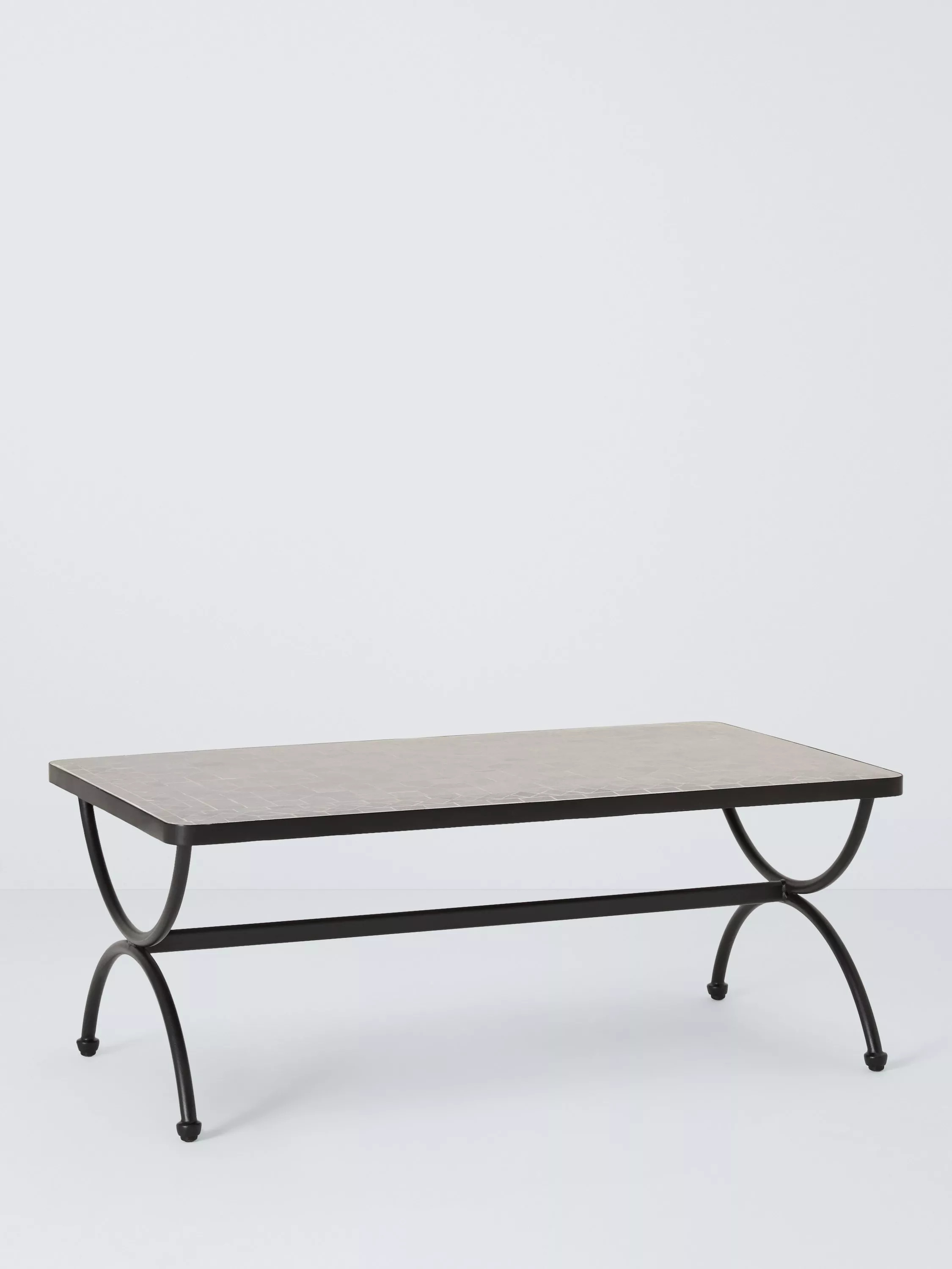 John Lewis Solara Metal Rectangular Garden Coffee Table, 100cm, Black | John Lewis (UK)