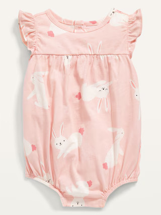 Printed Flutter-Sleeve Bubble One-Piece for Baby | Old Navy (US)