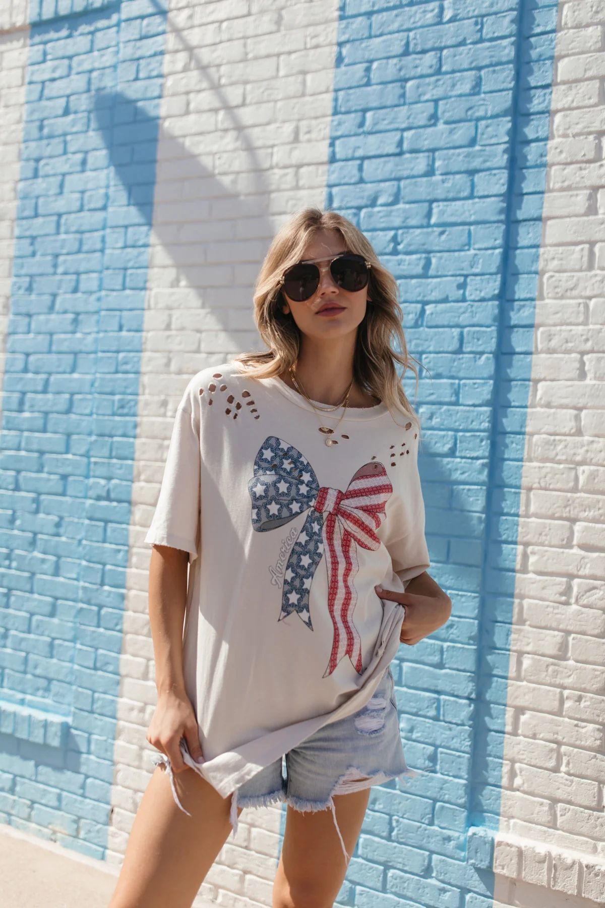 American Bow Distressed Tee | The Post