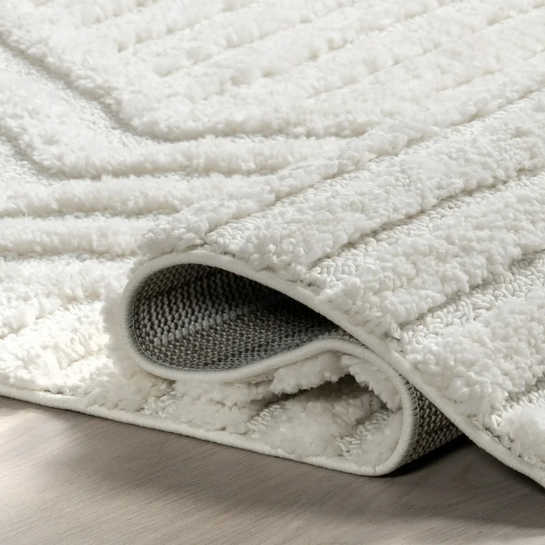 nuLOOM Risette Geometric Shag Tassel Area Rug, 6' 7" x 9', Ivory | Walmart (US)