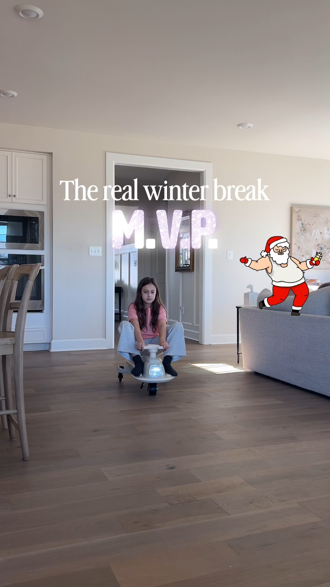 We are officially OBSESSED with this wiggle car.
The music is actually really cool, it lights up, has a real headlight, and it charges quickly. Battery lasts up to two hours which is huge for active kids.

It is not fast at all so I am not worried about spills, but it is also not slow. My kids love gliding around the house and spinning out like they are at a mini race track.

This has been on repeat every single day and is such a fun indoor ride on for kids. Linking the exact one we have here.#LTKGiftGuide 

#LTKHome #LTKKids