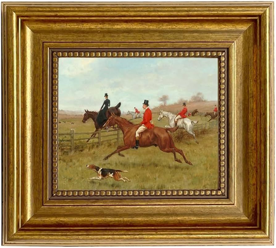 Schooner Bay Co. - Thomas Blinks The Chase 8 x 10” Oil Painting Print on Canvas Gold Frame Home... | Amazon (US)