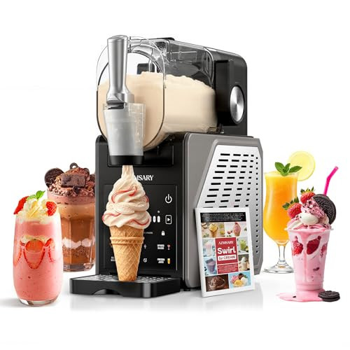 Slushie Machine, 85oz Ice Cream Machine & Slushy Machine for home, with LED Display, 6 Preset Programs for Margaritas, Frappés, Milkshakes, and Soft Serve, Automatic Cleaning, No Ice Needed | Amazon (US)