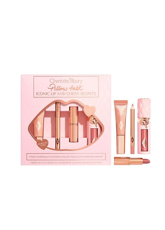 Charlotte Tilbury Pillow Talk Lip Secrets holiday Set - Matte Revolution Lipstick Full Size, Lip ... | Amazon (US)