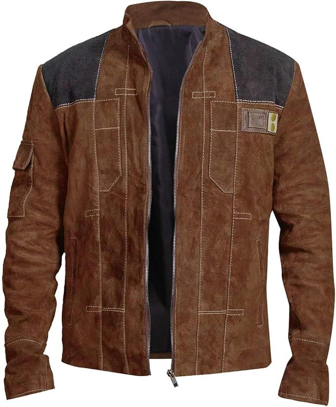 Mens Star Space Solitary Warrior Cosplay Costume Leather Jacket Collection Brown/Black | Amazon (US)