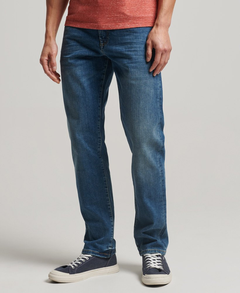 Mens - Organic Cotton Slim Straight Jeans in Blue | Superdry UK | Superdry (UK)