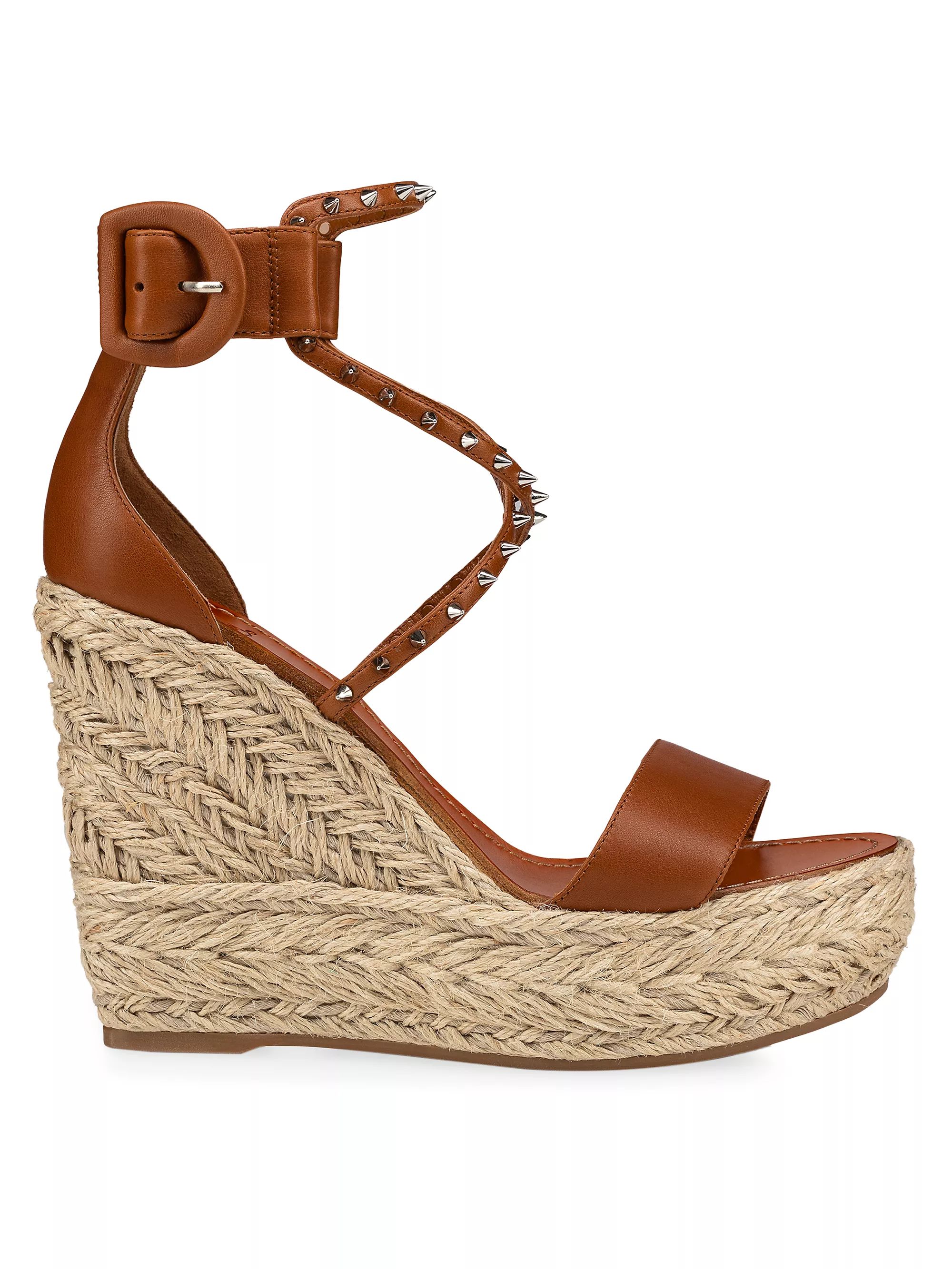 Chocazeppa 120MM Spiked Leather Espadrille Wedge Sandals | Saks Fifth Avenue