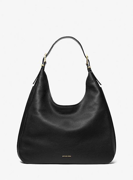 Nolita Large Pebbled Leather Hobo Shoulder Bag in BLACK | Michael Kors [US] | Michael Kors US