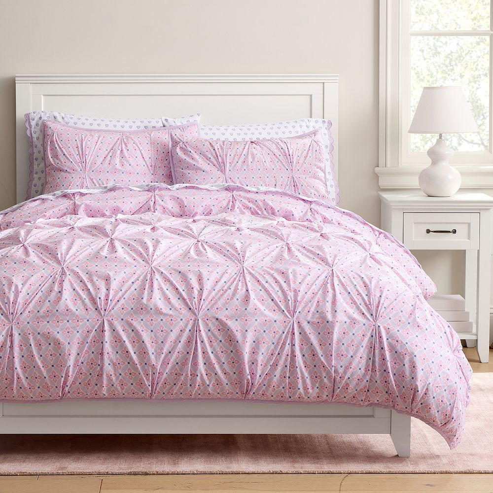 Roller Rabbit Kali Geo Pintuck Organic Duvet Cover | Pottery Barn Teen