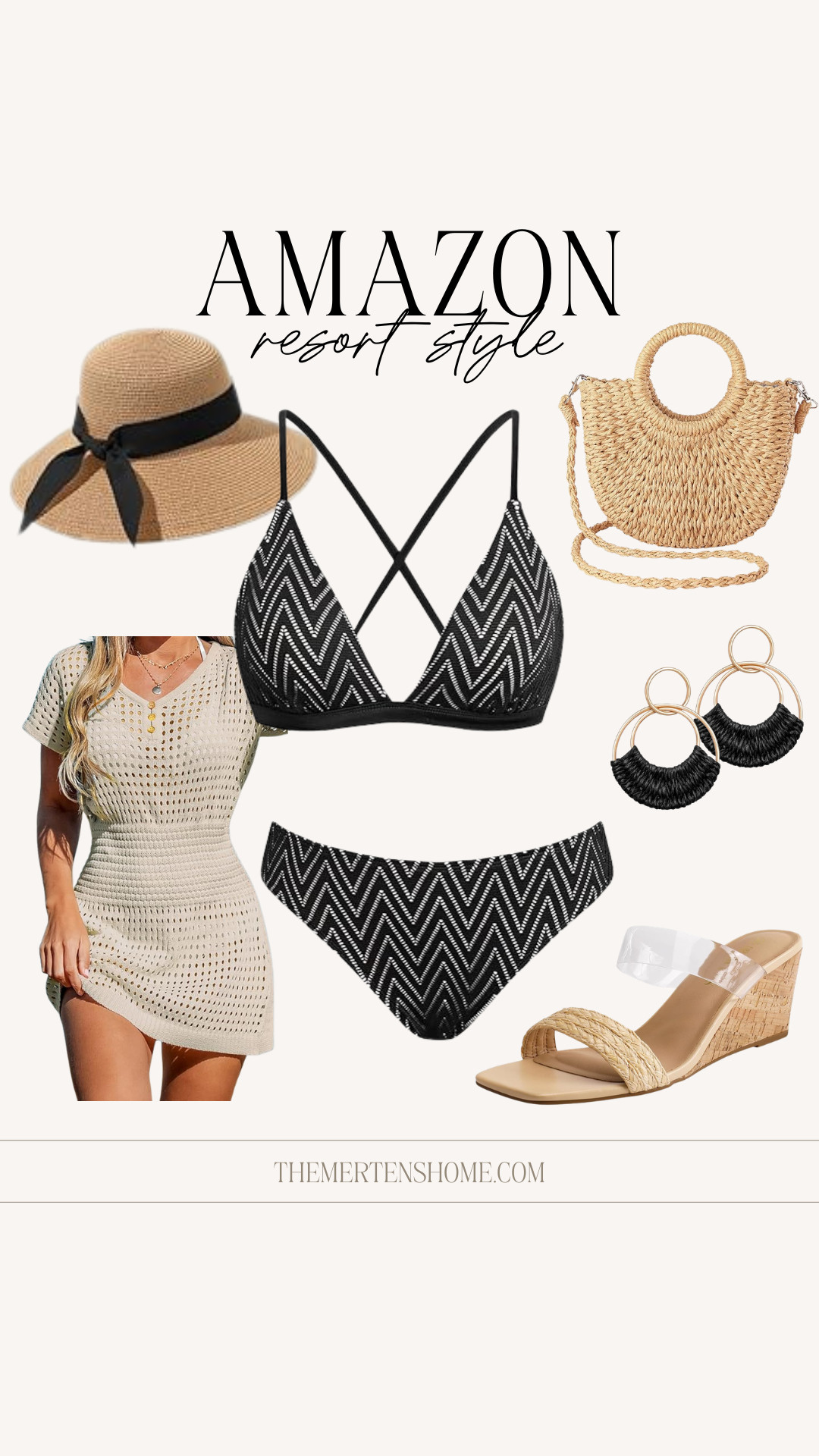 Amazon resort-style neutral 🤍 Calm, elevated pieces that give you that effortless getaway feel, from a flattering swimsuit and easy coverup to a chic hat and simple accessories that pull it all together. 

 #LTKSwim #LTKTravel