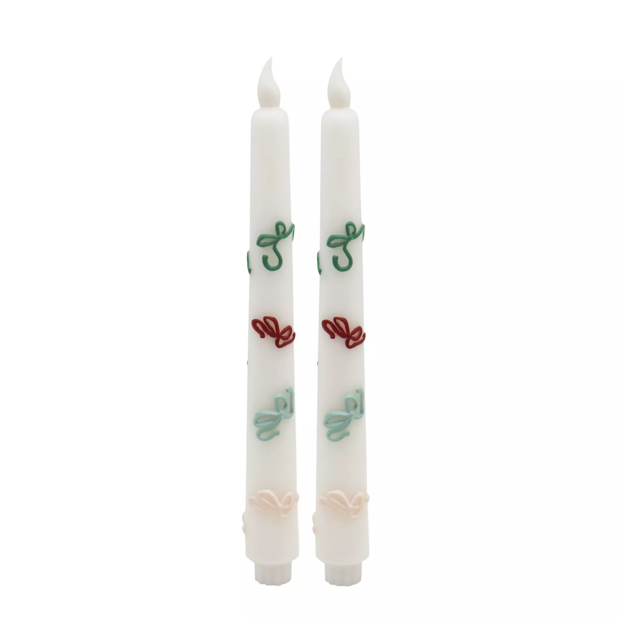 St. Nicholas Square® Bows LED Taper Candle Set of 2 | Kohl's