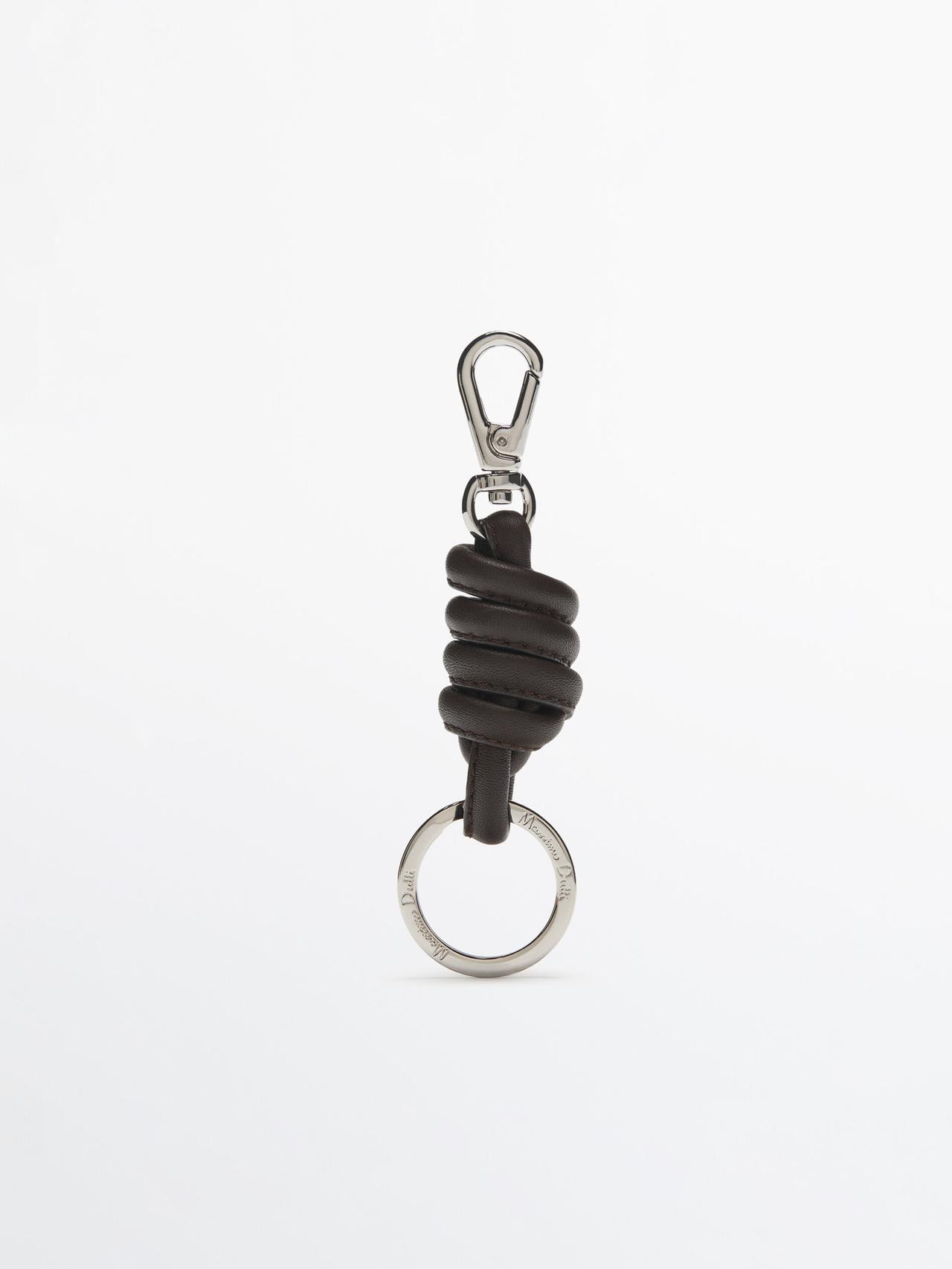 Leather keyring with knot detail | Massimo Dutti US