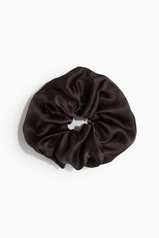 H & M - Large silk scrunchie - Brown | H&M (UK, MY, IN, SG, PH, TW, HK)