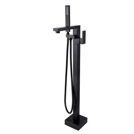 FYYDES Single Handle Floor Mount Tub Faucet With Hand Shower in Matte Black Bathroom Fixtures | Walmart (US)