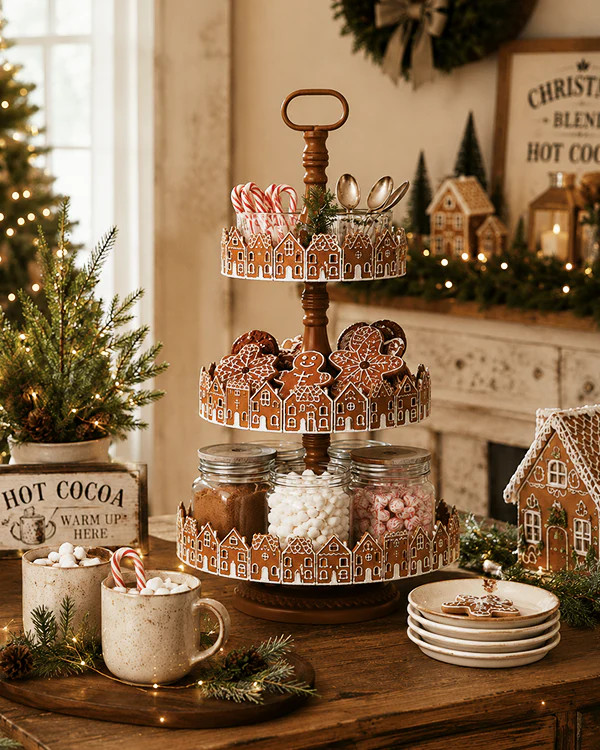 Three Tier Gingerbread Village Serving Stand - Decor Steals | Decor Steals