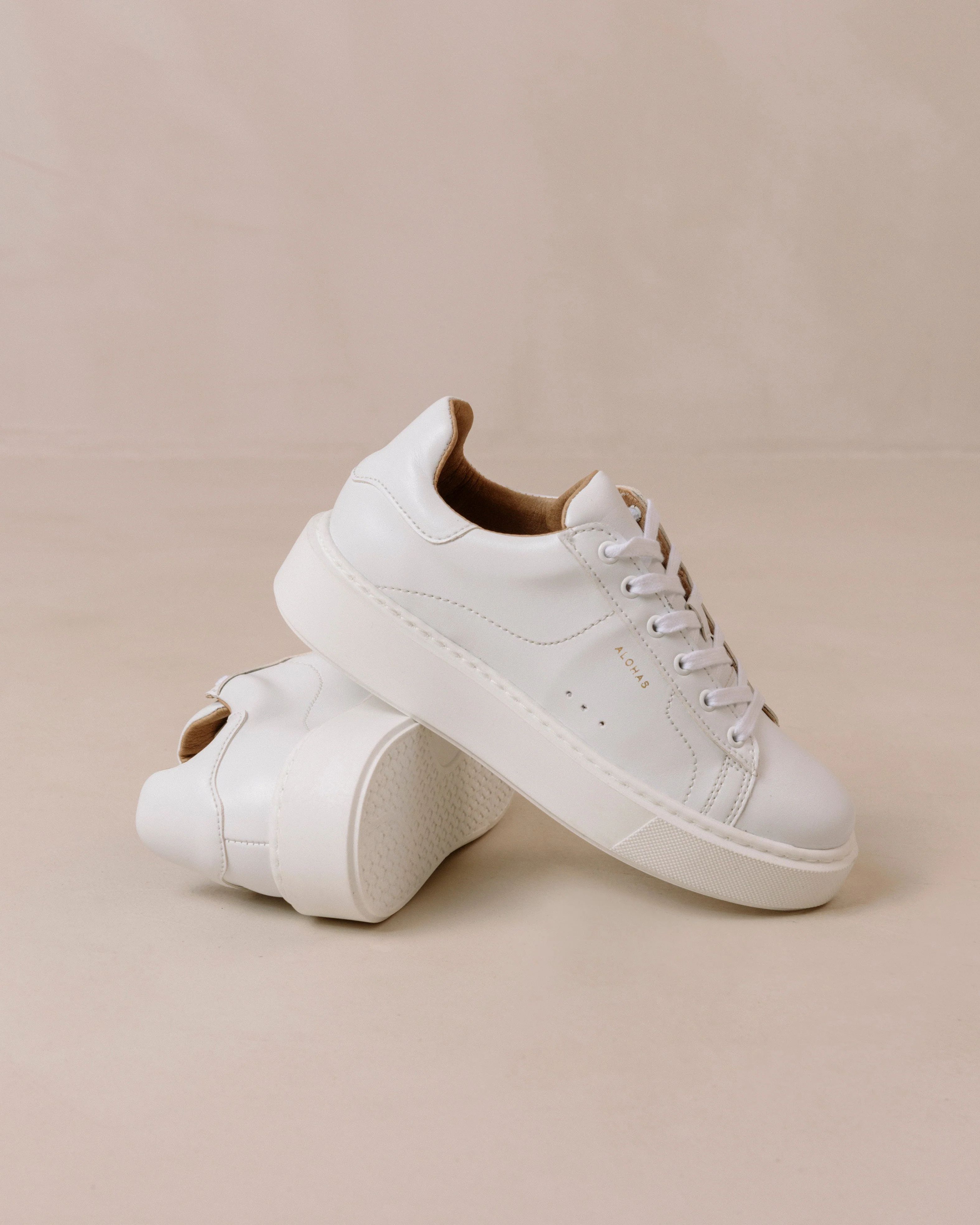 TB.65 - White Vegan Leather Sneakers | ALOHAS | Alohas FR