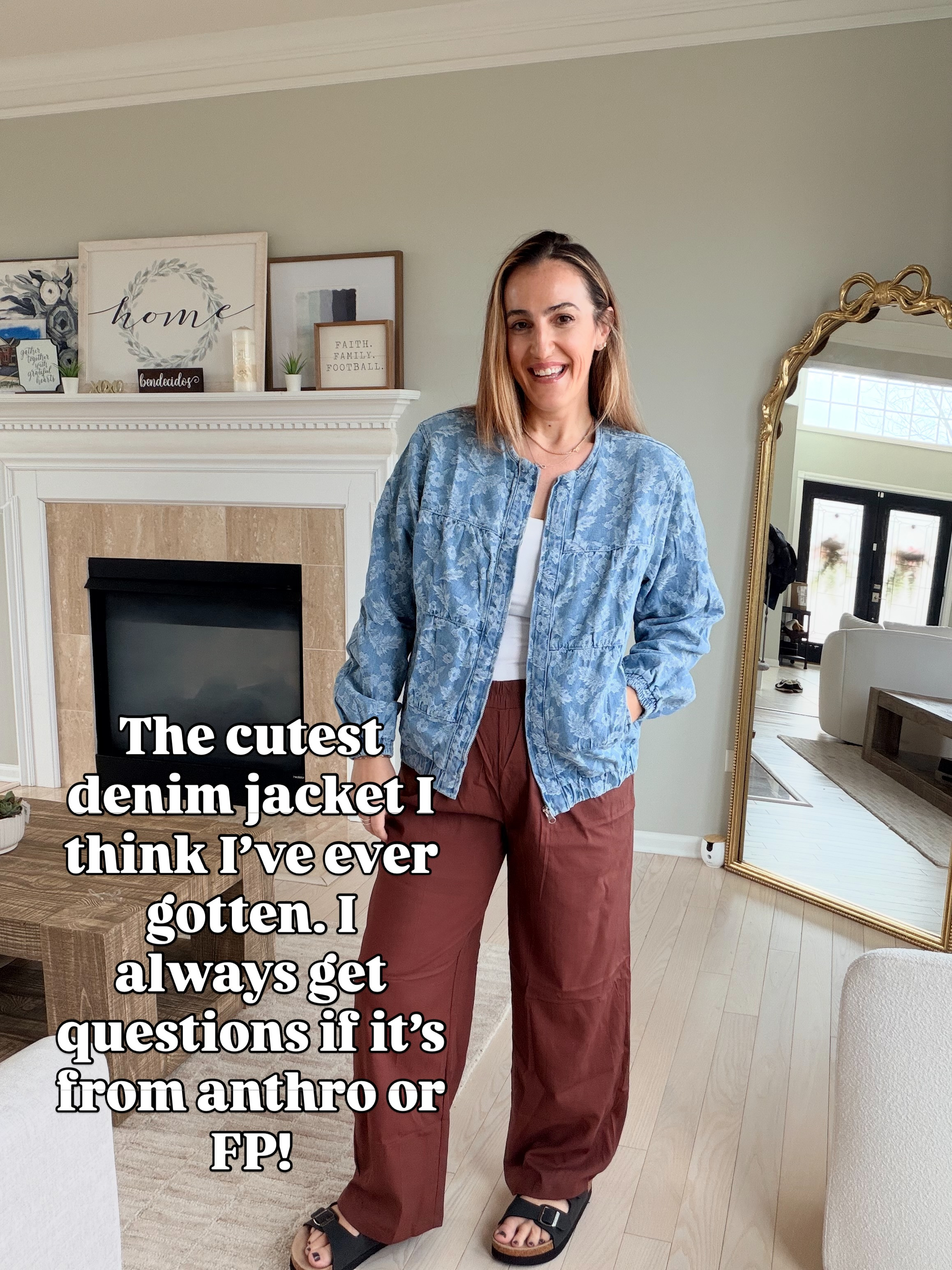 Wearing a medium in all. Great transition outfit for fall #falloutfit #falltransitionoutfit #denimcoat #floral #musthaves 

 #LTKootd #LTKmomlife #LTKOver40