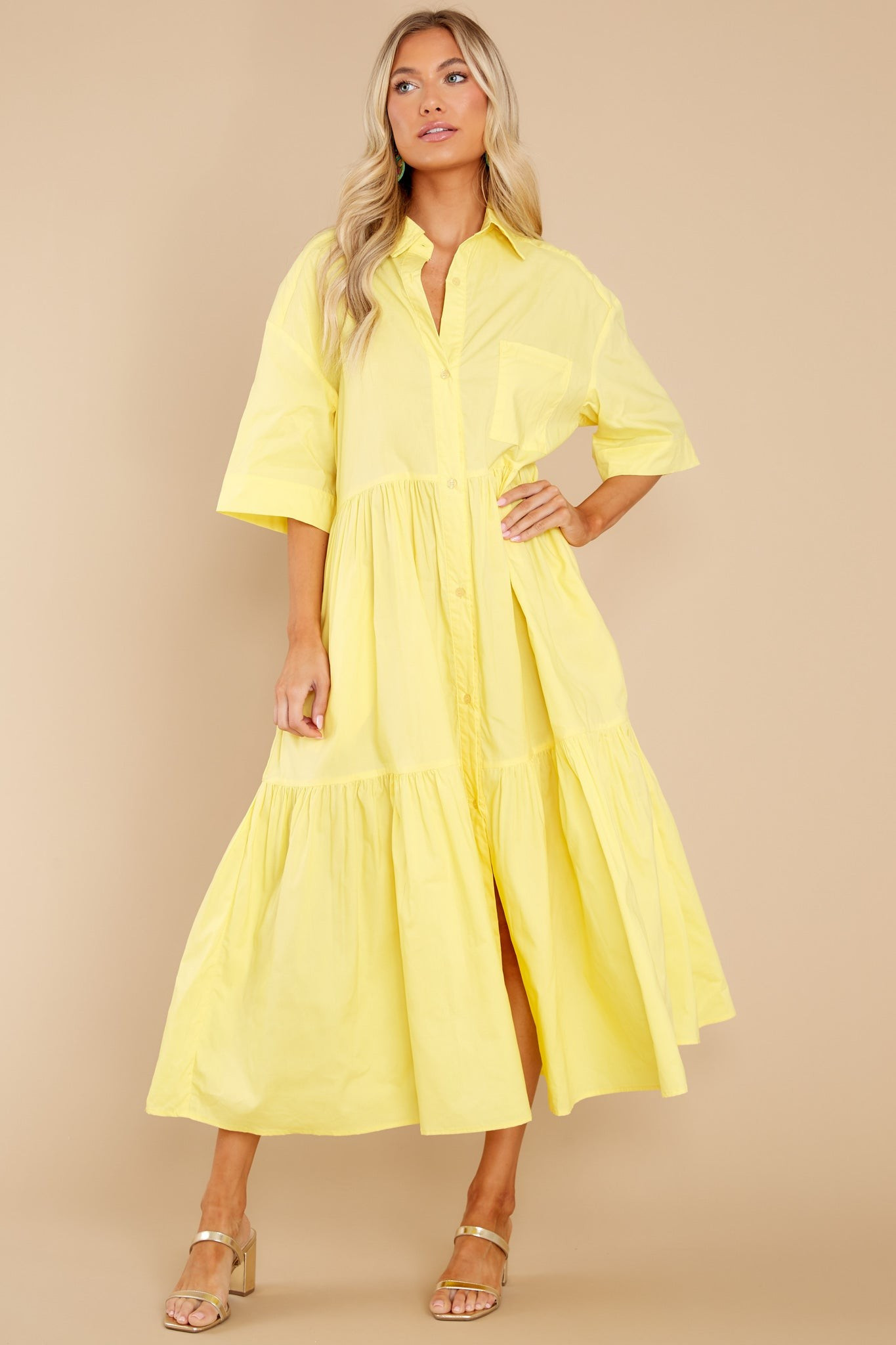 Designed To Unwind Yellow Maxi Dress | Red Dress 