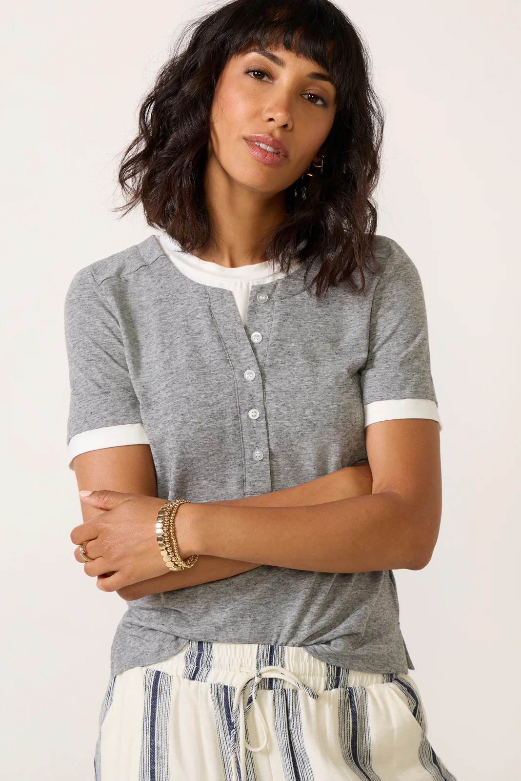 Soren Short Sleeve Twofer | Evereve