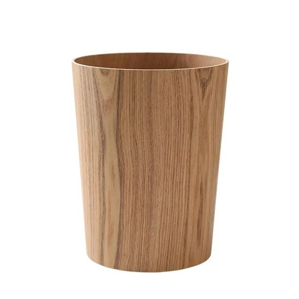 Garbage Can Wood Waste Bin Wastebasket without Lid Kitchen Office Hotel Bathroom Powder Rooms Cle... | Walmart (US)