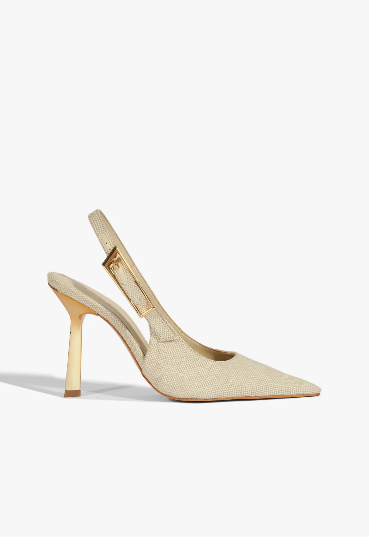 Ciara Stiletto Pumps | Beige | Fabric | Schutz (US)