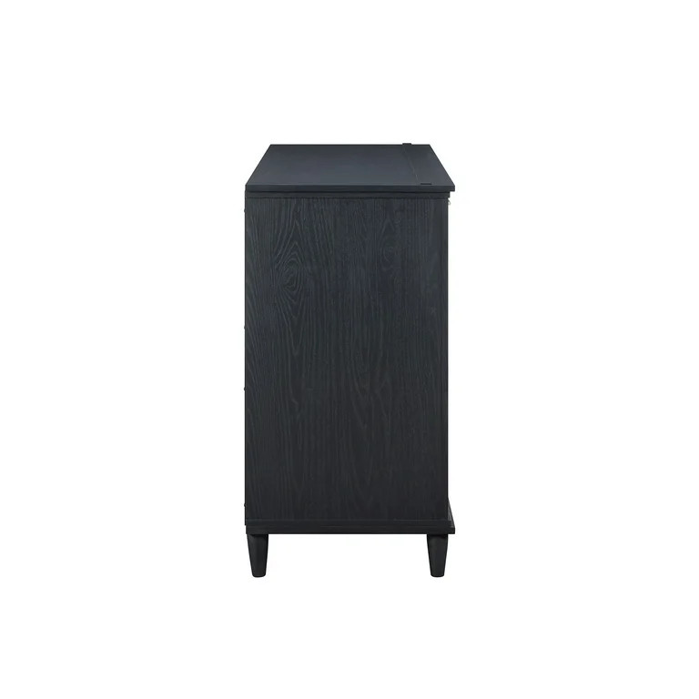 Beautiful Drew Rattan Media Console with Teched Away Drawer by Drew Barrymore, Black Finish | Walmart (US)