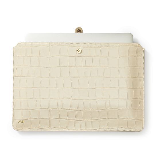 Classic Croc Leather Laptop Sleeve | Mark and Graham