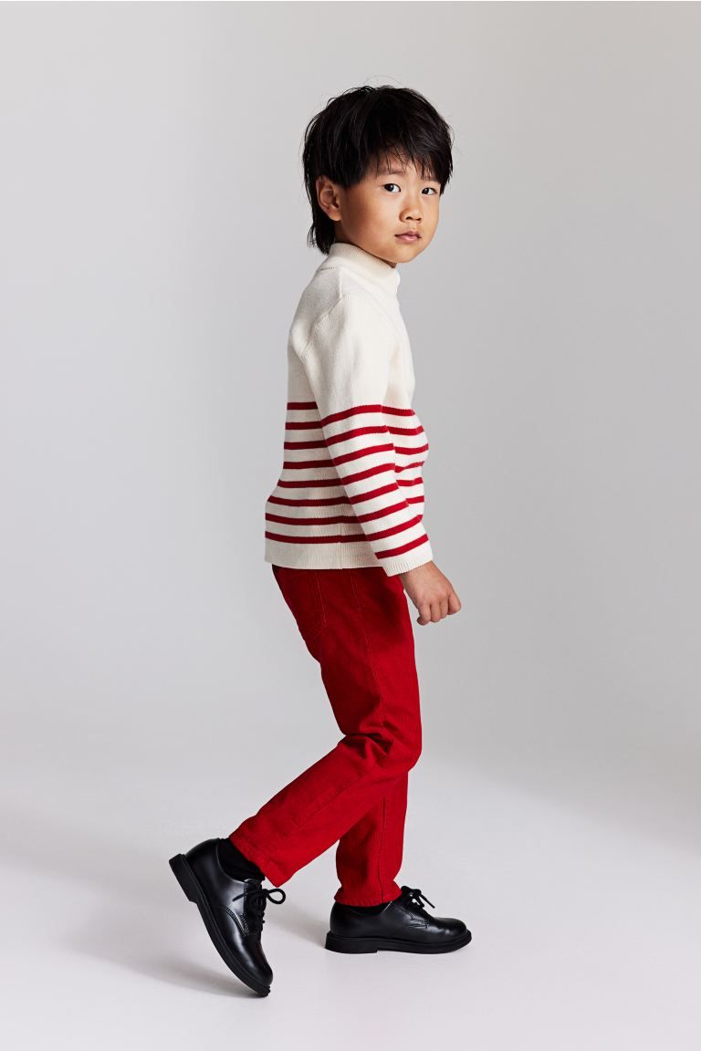 Slim Fit Corduroy Pants - Red - Kids | H&M US | H&M (US + CA)