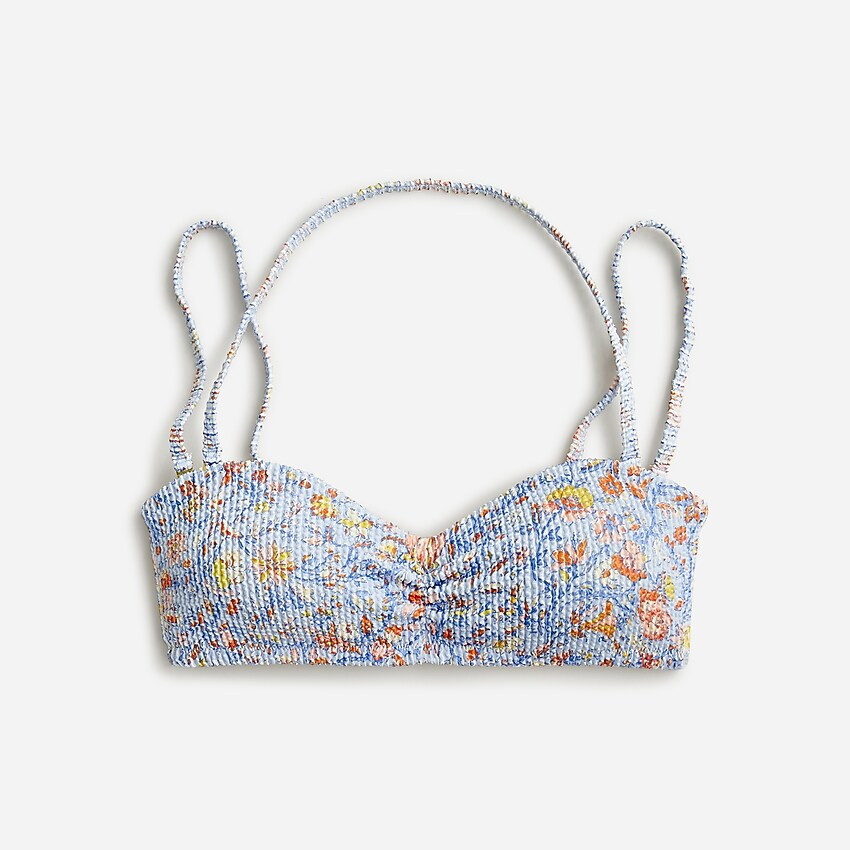 Scrunchie sweetheart bikini top in afternoon floral | J. Crew US