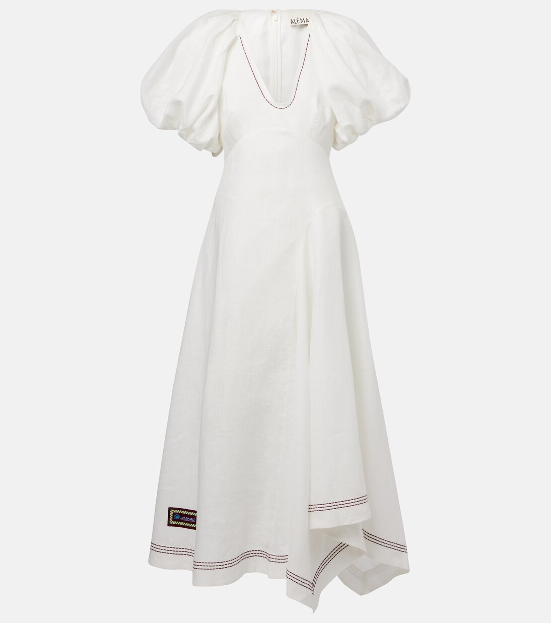 Magnolia embroidered linen midi dress | Mytheresa (INTL)