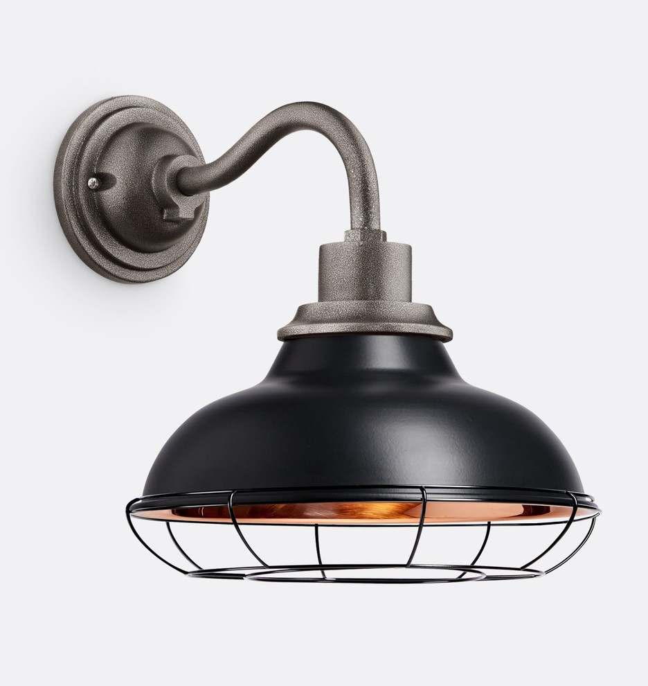 Carson 12" Wall Sconce with Cage | Rejuvenation